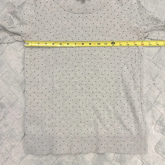 LOFT 100% Cotton All Over Micro Polka Dot Print Long Sleeve w/ Tie Accents / XS - Picture 6 of 9